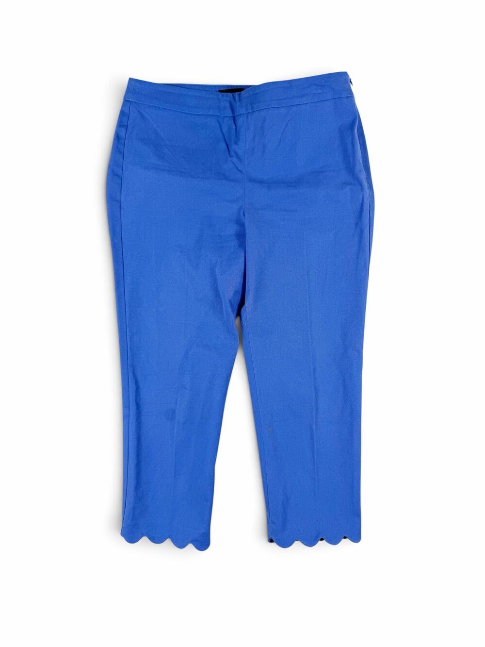 Talbots Chatham Crop Women’s Scallop Hem Pants Blue Petite 4P 4 petite
